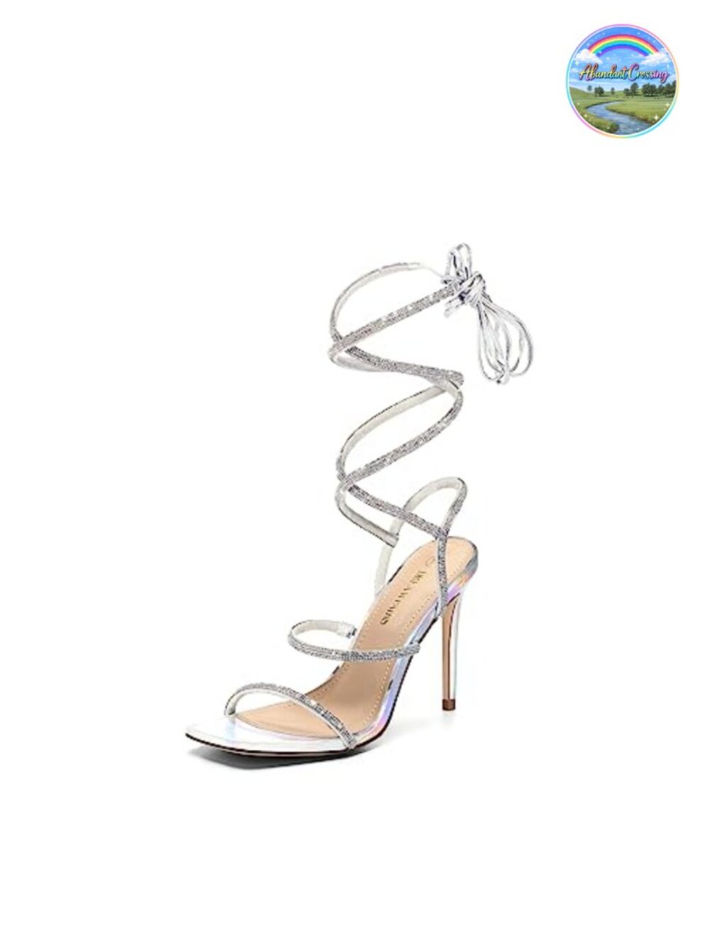 Rhinestone Strappy Gladiator High Heels Square Open Toe Stiletto Sandals